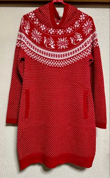 Candy Stripper 후드 부착 니트 원피스