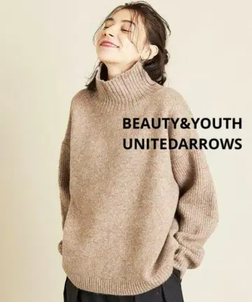 뷰티&유스 7G 카멜믹스 터틀넥 니트