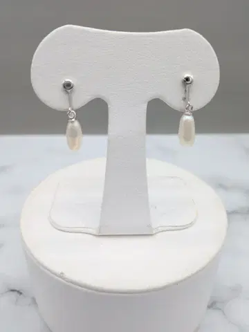 담수 진주 교수형 귀걸이 실버 결혼식 입학식 졸업식 고급 롱