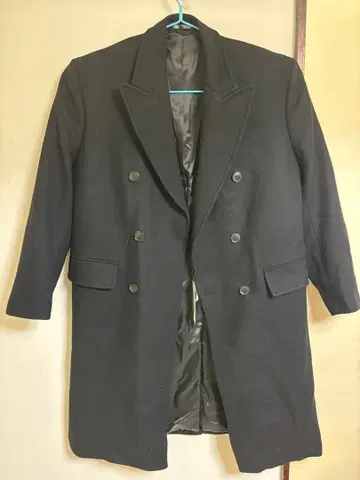 ZARA 블랙 더블 브레스트 체스터 코트 M 사이즈