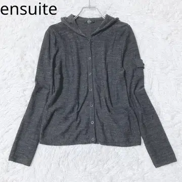 에스위트 가디건 후드 프론트 오픈 니트 심플 고급 그레이 M