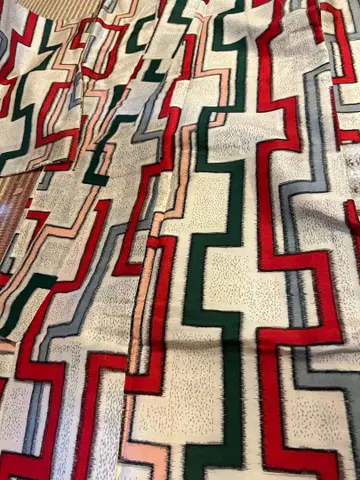 메이센 기하학 패턴 이중 기모노