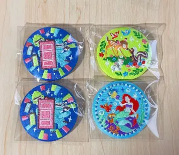 디즈니 자수 핀 배지 4개 세트