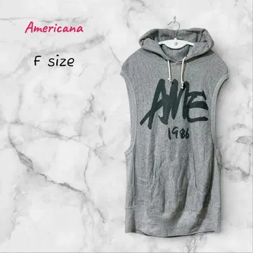 Americana 후드 맨투맨 슬리브리스 F 그레이 후드