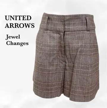 [주얼 체인지즈] 숏 팬츠 [M] 브라운 체크 울 혼방/일본제