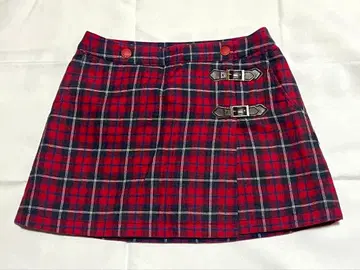 23구 골프 스커트 체크 무늬 빨간색