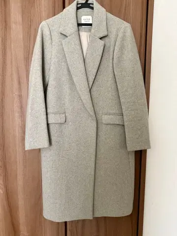 그레이 체스터 코트 1개 버튼 사이드 포켓