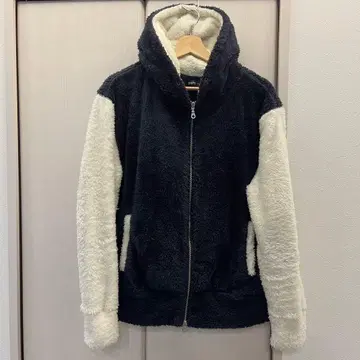 SHIPS 보아 후드티 L 네이비 x 아이보리 복슬복슬 플리스