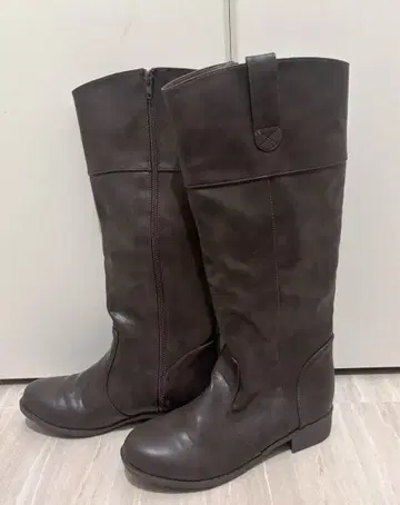 다크 브라운 부츠 사이드 지퍼