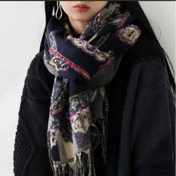 안티카 에스닉 패턴 대형 스톨 미사용 새상품 택 포함