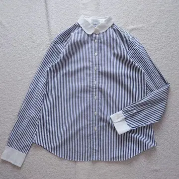 매킨토시 철학 스트라이프 긴팔 셔츠 둥근 카라 S 사이즈