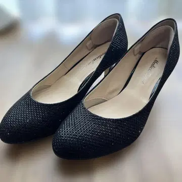 MELMO 23.5cm 블랙 메쉬 스틸레토 펌프스