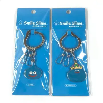 2점 슬라임 & 킹 슬라임 메탈 키링 스마일 슬라임 드래곤 퀘스트