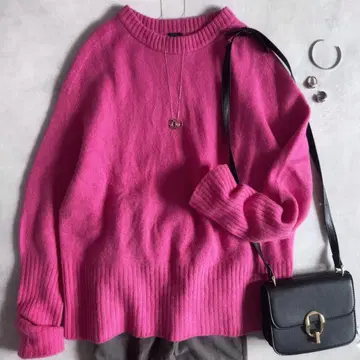 새상품급 스픽 앤 스팬 롱 리브 풀오버 니트 일본제 핑크