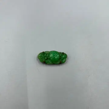 241 빈티지 수지 그린 컬러 거북이와 꽃 오비 고정 띠 끈 장식