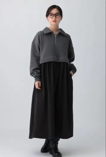 LEPSIM 플리스 도킹 원피스