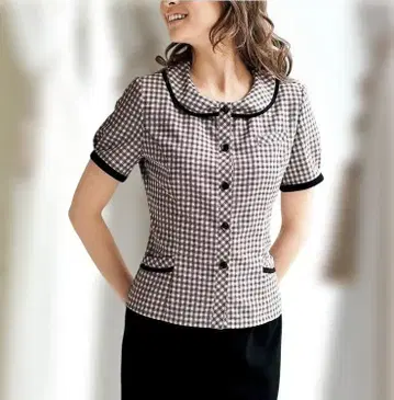 사무복 반팔 오버 블라우스 9호 조아 (앙조아)