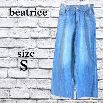 P125 베아트리스 [ S ] 데님 팬츠 하의 와이드 코튼 100%