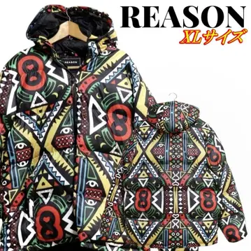 REASON 리즌 올 패턴 아트 패턴 멀티 컬러 두툼한 패딩 자켓 XL