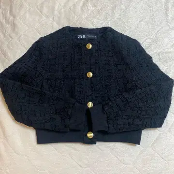 새상품급 노카라 크롭 자켓 블랙 XS