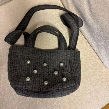 누비 백 펄 장식 2웨이 백