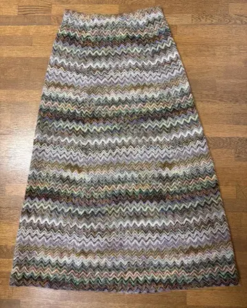 MISSONI 니트 스커트 지그재그 패턴 멀티 컬러 롱 미사용 새상품