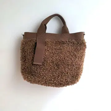 [ 미사용 새상품 ] 복슬복슬 보아 토트백 브라운 2WAY 숄더백