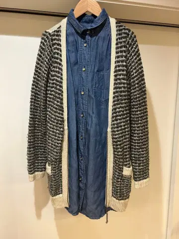 아바하우스Devriette 롱 가디건 블랙, 화이트 2장 세트