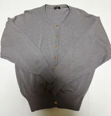 여성용 여성 캐시미어 100% 그레이 니트 가디건 긴팔 L 사이즈