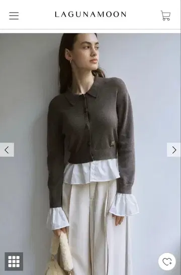 LAGUNAMOON 페플럼 도킹 니트 가디건