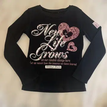 헤이세이 여자아이 헤이세이 갸루 반짝반짝 롱 T 블랙