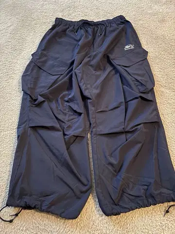 네이비 카고 팬츠 드로우 스트링