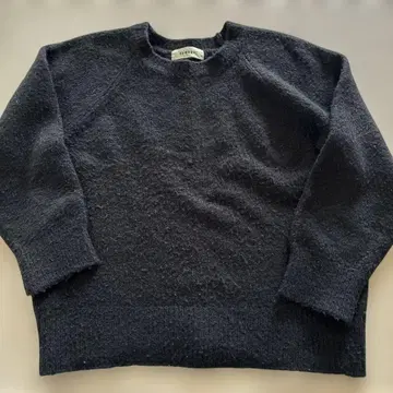 tumugu 츠무구 알파카 울 혼방 니트 스웨터 블랙 짧은 기장