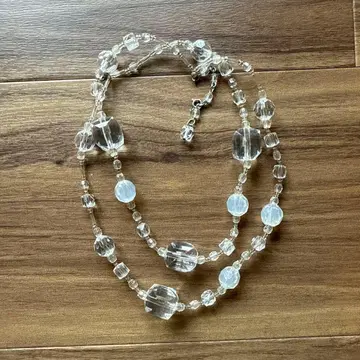 80s 크리스탈 비즈 이중 목걸이