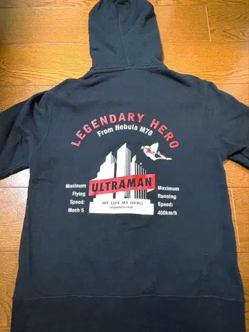 ULTRAMAN 울트라맨 후드티 블랙 츠부라야 프로덕션