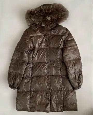 TRUSSARDI 브라운 후드 부착 다운 코트 경량 L