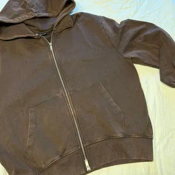 ZARA 브라운 더블 지퍼 후드티