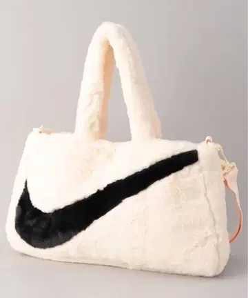 Nike 퍼 숄더백 크림색