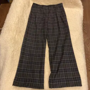 theory 브라운 계열 체크 와이드 팬츠 6