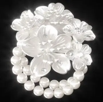 플라워 모티브 펄 반지