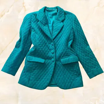 80년대 일본제 퀼팅 테일러드 자켓 그린 구제 의류