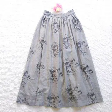 캐비지스 & 로지스 울 롱 스커트 장미 플라워