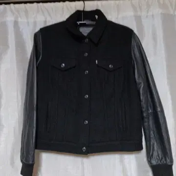 울 가죽 싱글 라이더 자켓