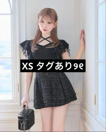 XS 사이즈 미셸 마카롱 트위드 슬림 레그 스커트 이너 팬츠 포함