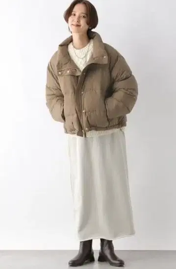 LEPSIM* 에어 써멀 스탠드 컴팩트 자켓 모카키 프리 사이즈