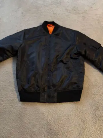 MA-1 플라이트 자켓 블랙 오렌지 안쪽