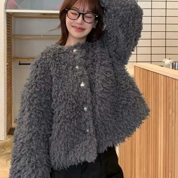 titivate 충전솜 퀼팅 푸들 인조 모피 자켓 M