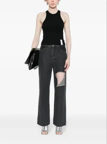 rokh 슬래시 가공 데님 팬츠 사이즈 38