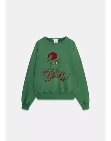 완판템 ZARA 그린치 크리스마스 스웨트 셔츠 S Grinch