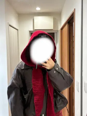 소피 후드 소피 스카프 발라클라바 후드 부착 머플러 핸드메이드